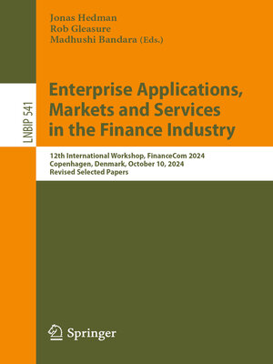 cover image of Enterprise Applications, Markets and Services in the Finance Industry